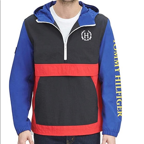 tommy hilfiger men's retro lightweight taslan popover jacket